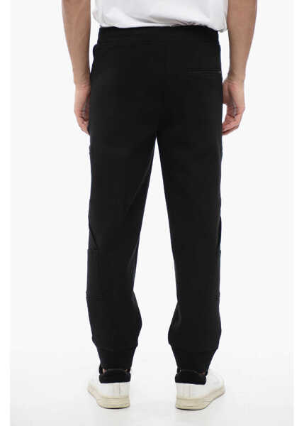 Pantaloni de trening Neil Barrett Cotton Blend Cargo Sweatpants With Cuffed Hem Black Barbati (BM 16209879) 4