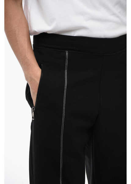 Pantaloni de trening Neil Barrett Viscose Blend Tapered Fit Sweatpants With Tape Detail Black Barbati (BM 16209882) 2