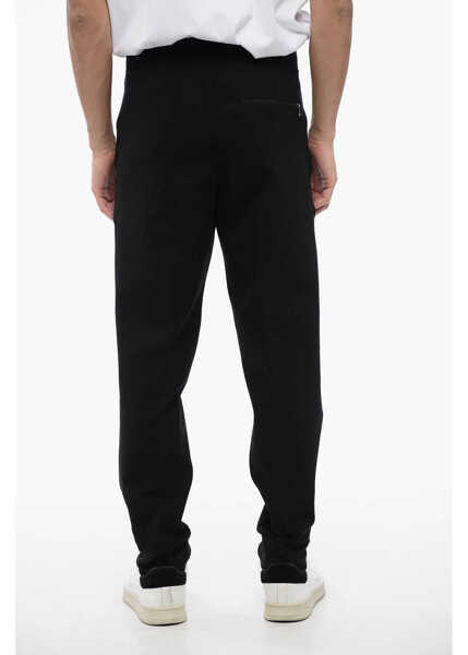 Pantaloni de trening Neil Barrett Viscose Blend Tapered Fit Sweatpants With Tape Detail Black Barbati (BM 16209882) 4