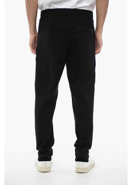 Pantaloni de trening Neil Barrett Viscose Blend Tapered Fit Sweatpants With Tape Detail Black Barbati (BM 16209885) 2