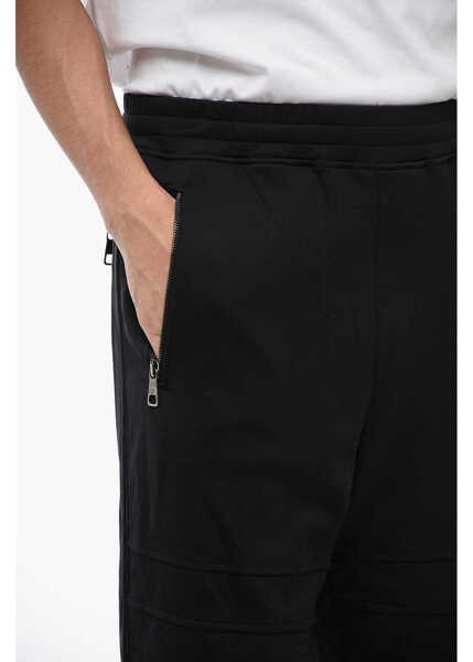 Pantaloni de trening Neil Barrett Cotton Blend Modernist Biker Sweatpants With Zipped Pockets Black Barbati (BM 16209888) 2