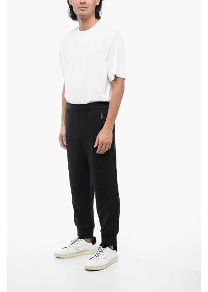 Pantaloni de trening Neil Barrett Cotton Blend Modernist Biker Sweatpants With Zipped Pockets Black Barbati (BM 16209888) 3