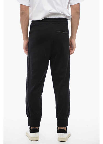 Pantaloni de trening Neil Barrett Cotton Blend Modernist Biker Sweatpants With Zipped Pockets Black Barbati (BM 16209888) 4
