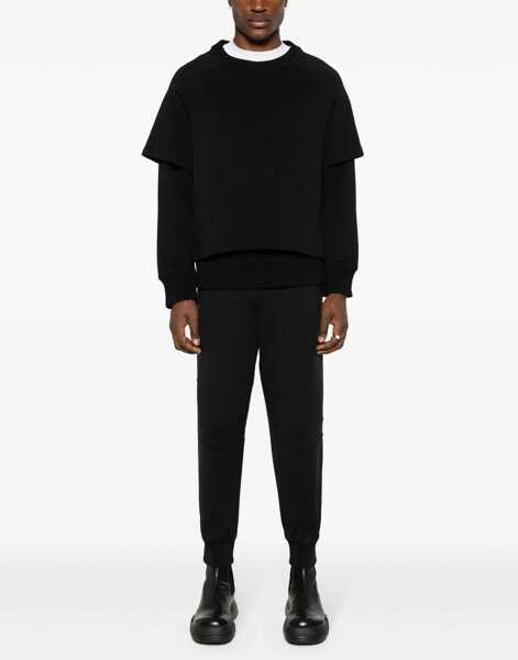 Pantaloni de trening Neil Barrett Cotton Blend Modernist Biker Sweatpants With Zipped Pockets Black Barbati (BM 16209891) 2