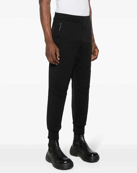 Pantaloni de trening Neil Barrett Cotton Blend Modernist Biker Sweatpants With Zipped Pockets Black Barbati (BM 16209891) 3