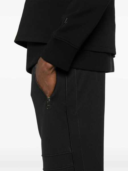 Pantaloni de trening Neil Barrett Cotton Blend Modernist Biker Sweatpants With Zipped Pockets Black Barbati (BM 16209891) 5