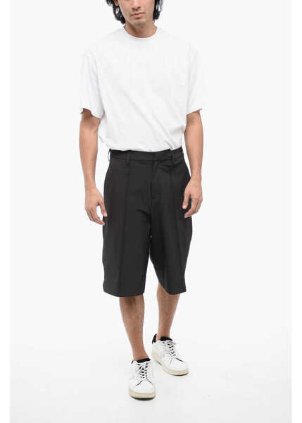 Pantaloni scurti Neil Barrett Multipocketed Straight Leg Stretch Nylon Shorts Black Barbati (BM 16209897) 3