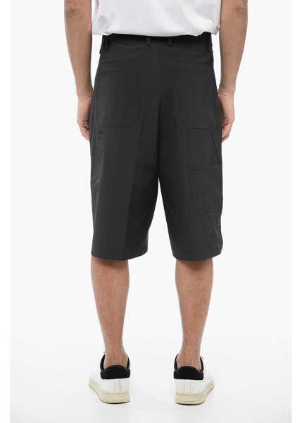 Pantaloni scurti Neil Barrett Multipocketed Straight Leg Stretch Nylon Shorts Black Barbati (BM 16209897) 4