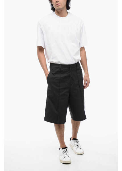 Pantaloni scurti Neil Barrett Multipocketed Cotton Blend Shorts With Belt Loops Black Barbati (BM 16209900) 3