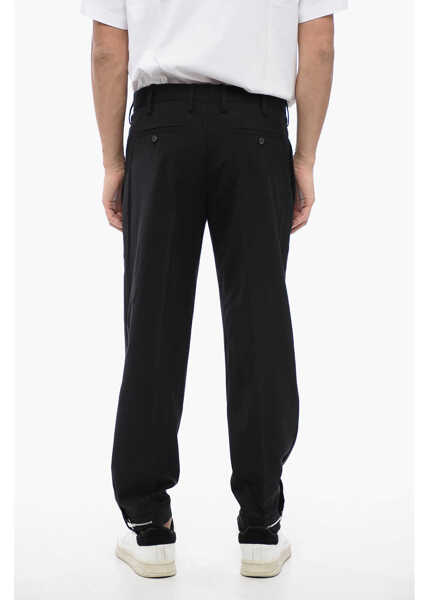 Pantaloni casual Neil Barrett Regular Rise Metal Hem Wool Blend Pants Black Barbati (BM 16209912) 2