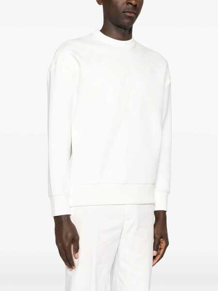 Bluze de trening Neil Barrett Cotton Neoprene Fairisle Thunderbolt Easy Fit Sweatshirt White Barbati (BM 16209918) 3