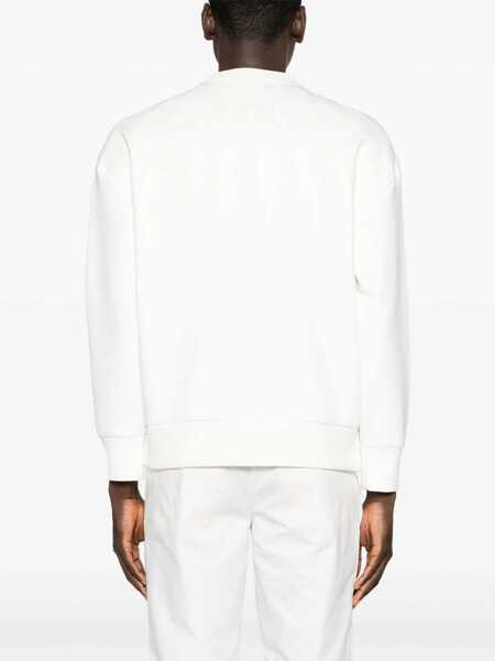 Bluze de trening Neil Barrett Cotton Neoprene Fairisle Thunderbolt Easy Fit Sweatshirt White Barbati (BM 16209918) 4