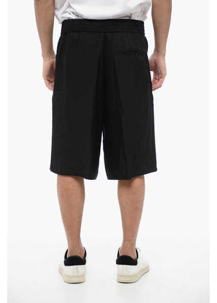 Pantaloni scurti Neil Barrett Viscose Blend Jordan Shorts With Elastic Waistband Black Barbati (BM 16209924) 2