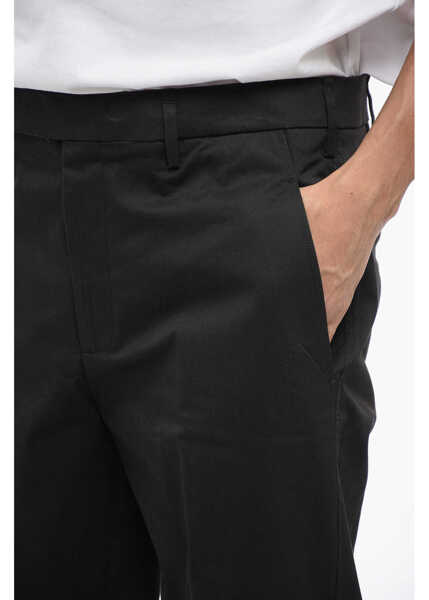 Pantaloni casual Neil Barrett Cotton Blend Nate Cargo Pants Black Barbati (BM 16209987) 3