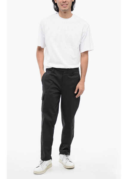 Pantaloni casual Neil Barrett Cotton Blend Nate Cargo Pants Black Barbati (BM 16209987) 4