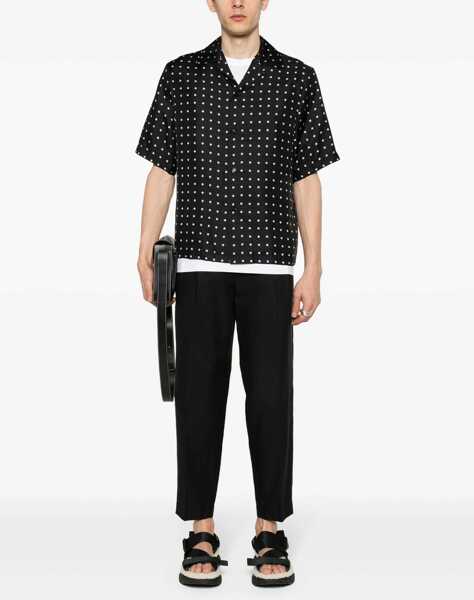 Pantaloni casual Neil Barrett Tapered Fit Linen Blend Pants With Double Pleat Black Barbati (BM 16209990) 2