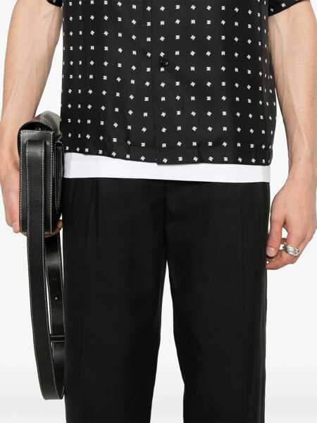 Pantaloni casual Neil Barrett Tapered Fit Linen Blend Pants With Double Pleat Black Barbati (BM 16209990) 5