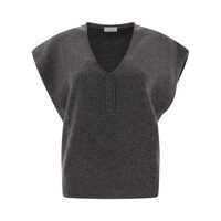 Pulovere Brunello Cucinelli Cashmere Ribbed Sweater Femei