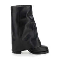 Bocanci 'Alexandra' Black Boots With Multilayered-Design In Leather Woman Femei