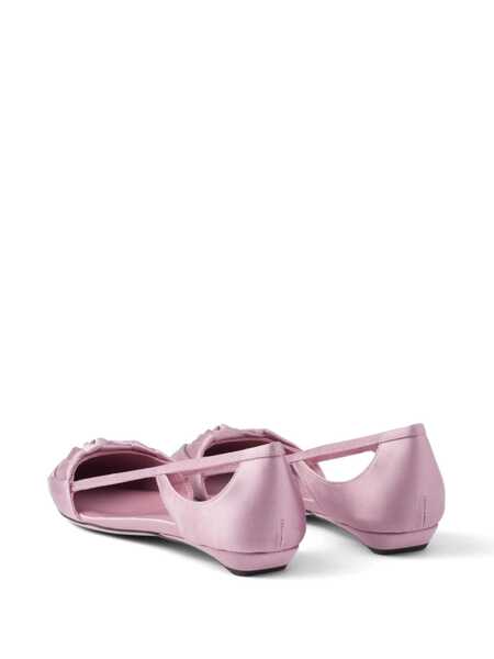 Balerini Prada Prada Satin-Finish Cut-Out Ballerinas CONFETTO Femei (BM 16222401) 3
