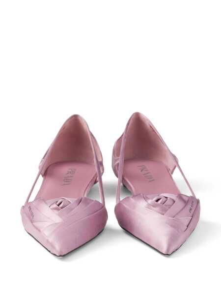 Balerini Prada Prada Satin-Finish Cut-Out Ballerinas CONFETTO Femei (BM 16222401) 5