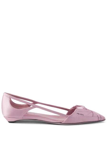 Balerini Prada Prada Satin-Finish Cut-Out Ballerinas CONFETTO Femei (BM 16222401) 1