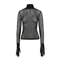 Manusi Vetements Mesh Styling Top Whit Gloves Clothing Femei