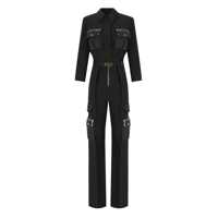 Rochii elegante ELISABETTA FRANCHI BLACK CARGO JUMPSUIT Femei