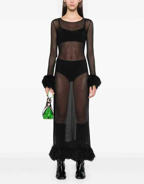 Rochii elegante MARINE SERRE Mesh Jersey Long Dress BLACK Femei (BM 16230594) 2