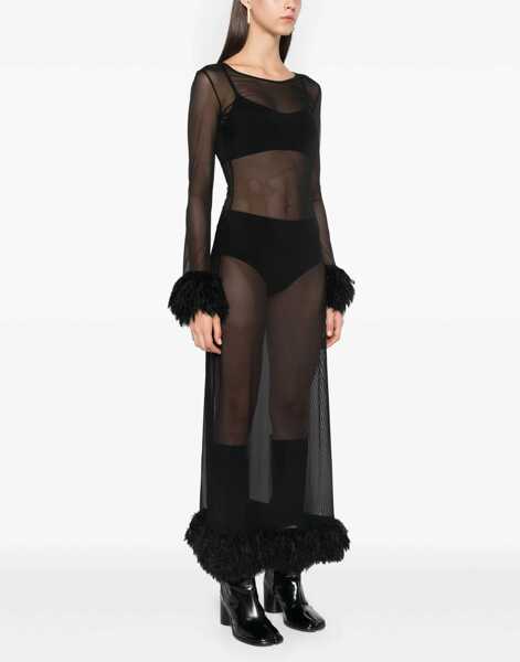 Rochii elegante MARINE SERRE Mesh Jersey Long Dress BLACK Femei (BM 16230594) 3