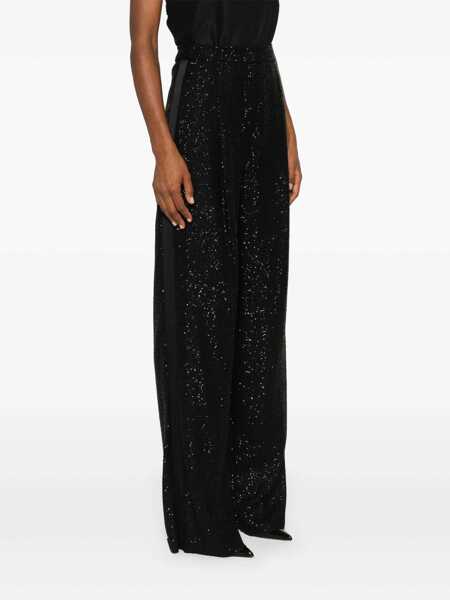 Pantaloni casual Max Mara Max Mara Navigli Sequined Trousers Black Femei (BM 16242102) 3