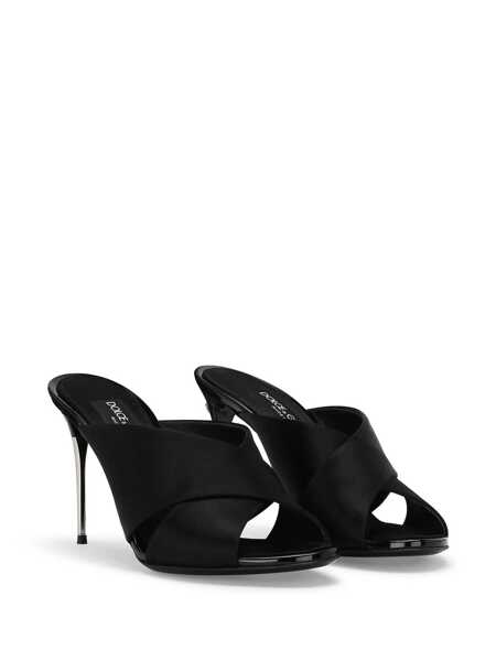 Sandale Dolce & Gabbana Dolce & Gabbana Keira Satin Sandals Black Femei (BM 16245609) 2