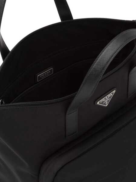 Genti de mana Prada Prada Re-Nylon Saffiano-Leather Tote Bag Black Barbati (BM 16251369) 5
