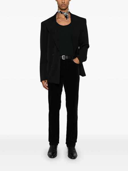 Pantaloni Saint Laurent Saint Laurent Corduroy Trousers Black Barbati (BM 16259142) 2