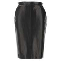 Fuste Saint Laurent Leather Midi Skirt Femei