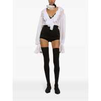 Bluze Dolce & Gabbana Dama - Bluze Dolce & Gabbana White Cropped Blouse With Ruffles Trim In Silk Woman WHITE Femei (BM 16269747) - B-mall.ro