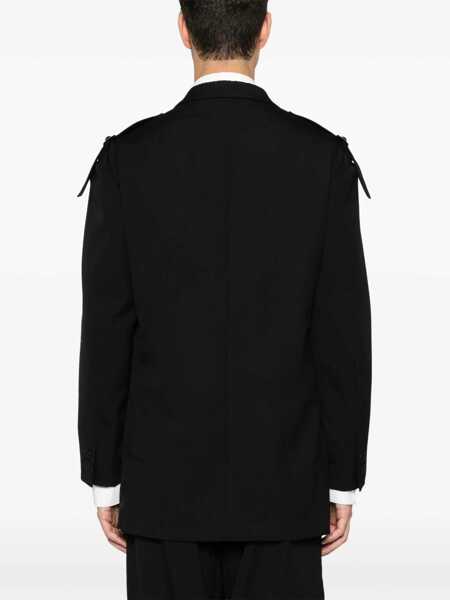 Geci Y-3 Yohji Yamamoto Single-Breasted Blazer With Strap Detail Black Barbati (BM 16272546) 4