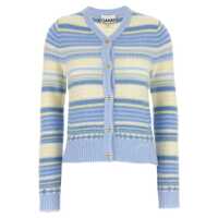Cardigane Ganni Light Blue Wool Knitwear Femei