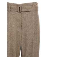 Pantaloni scurti Brunello Cucinelli Beige Wool Pants Femei