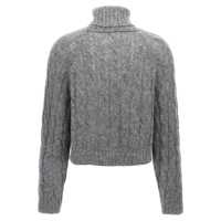 Pulovere Brunello Cucinelli Wool And Mohair Cable Knit Turtleneck Sweater With Monili Femei