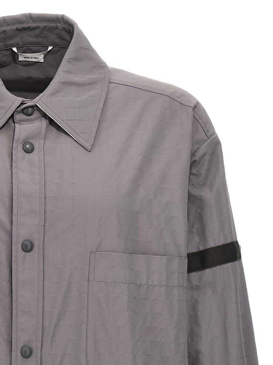 Camasi Thom Browne Thom Browne Snap Front Overshirt GRAY Barbati (BM 16276716) 3