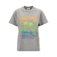 Tricouri Grey T-Shirt With Ganni Cocktail Print In Jersey Woman Femei