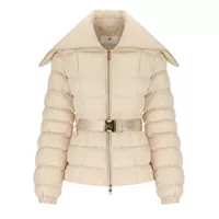 Geci de iarna ELISABETTA FRANCHI CREAM BELTED PADDED JACKET Femei