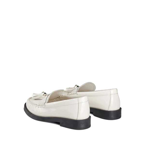 Pantofi fara toc Jimmy Choo Jimmy Choo Addie Pearl Leather Loafers White Femei (BM 16288875) 3