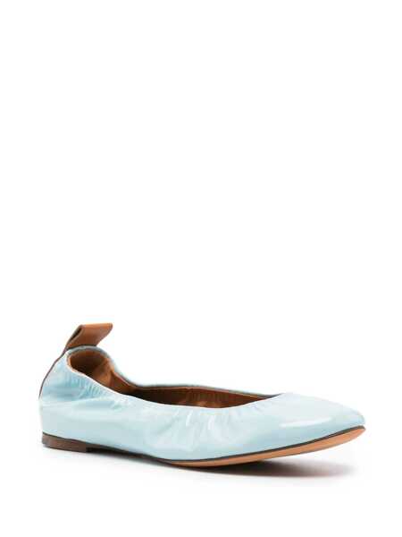 Pantofi fara toc Lanvin Lanvin Leather Ballerina Flats Blue Femei (BM 16288881) 2