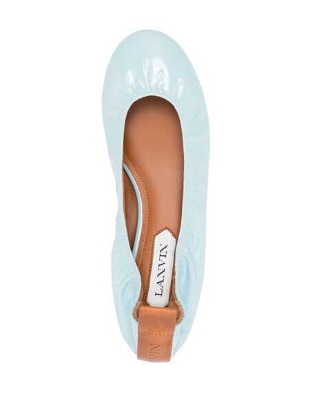 Pantofi fara toc Lanvin Lanvin Leather Ballerina Flats Blue Femei (BM 16288881) 4