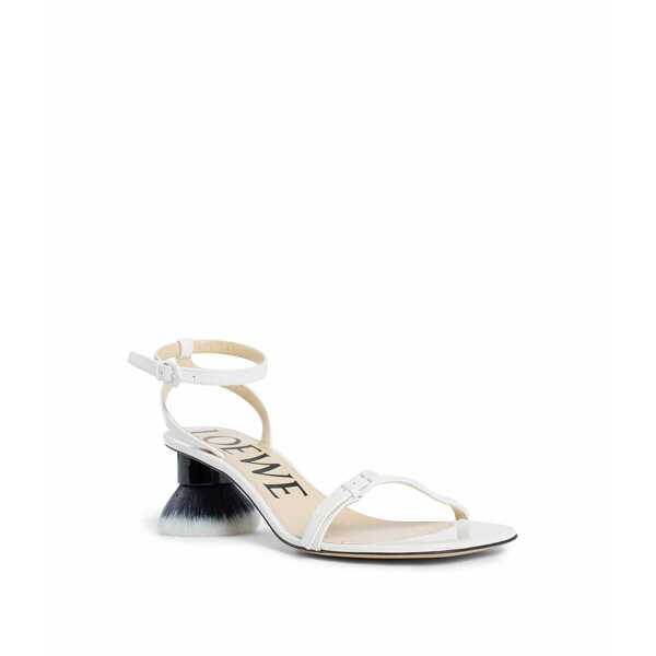 Sandale Loewe Loewe Petal Brush Leather Sandals White Femei (BM 16288887) 2