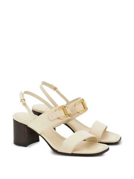 Sandale Salvatore Ferragamo Salvatore Ferragamo Lou Leather Sandals White Femei (BM 16288896) 2