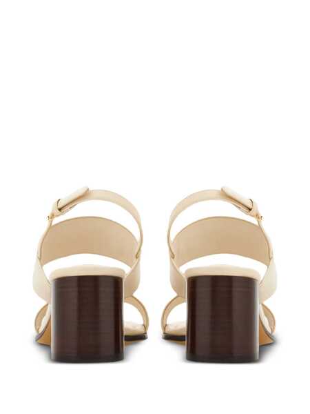Sandale Salvatore Ferragamo Salvatore Ferragamo Lou Leather Sandals White Femei (BM 16288896) 3