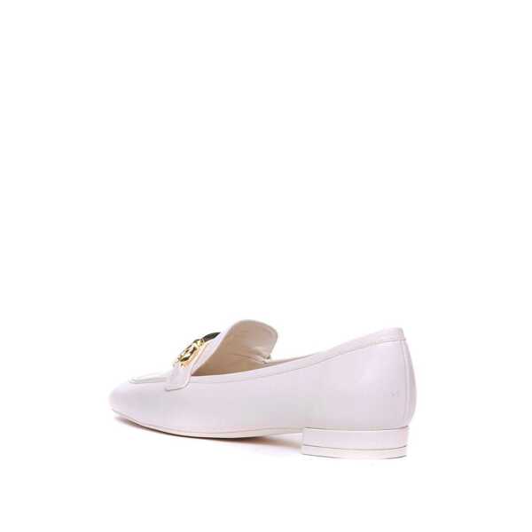 Pantofi fara toc Stuart Weitzman Stuart Weitzman Signature Square Leather Loafers White Femei (BM 16288914) 3
